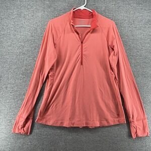 Mountain Hardwear Quarter Zip Pullover Women Size XL Orange Golf Activewear